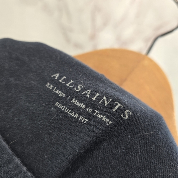 All Saints T Shirt Mens XXL Black Brace SS Crew Tee Short Sleeve Regular Fit - Picture 3 of 12